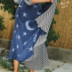 Maki Oh Silk Charmeuse "By Moonlight" Contrast Full Circle Skirt Clothing