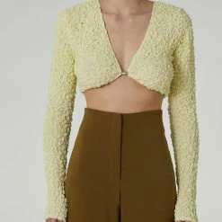 Clothing Paris Georgia Popcorn Crop Top In Butter