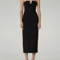 Clothing Paris Georgia Nassia Dress In Black/Coral