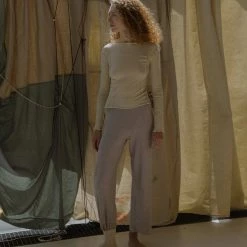 Baserange Adet Pants In Marron Melange Clothing