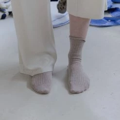 Accessories Baserange Rib Ankle Socks In Marron Melange