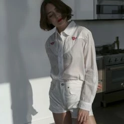 Vivien Ramsay Sunny Cut Off Shorts In Bone Clothing